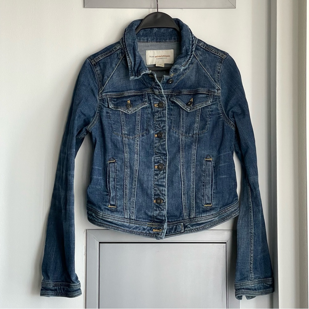 ANTHROPOLOGIE PILCRO and the LETTERPRESS Dark Blue Jean Jacket